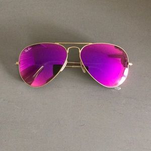 Ray-Ban Aviators - Mirror Pink Large (gold metal)